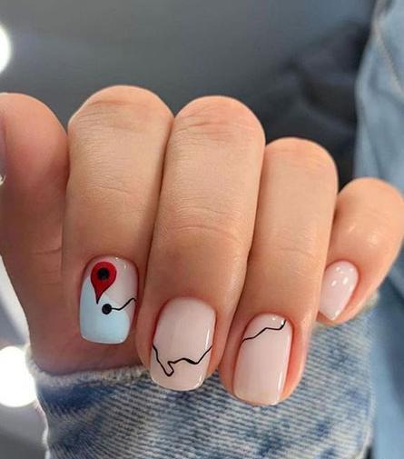 عکس ژل ناخن دخترانه کوتاه