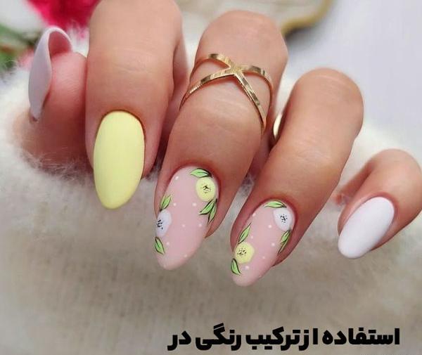 عکس ناخن مصنوعی رنگ رنگی