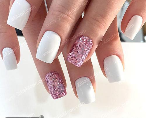 عکس ناخن با رنگ سفید