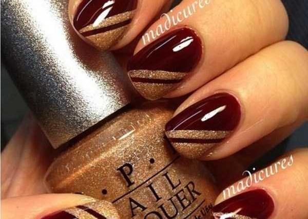 عکس ناخن زرشکی اکلیلی