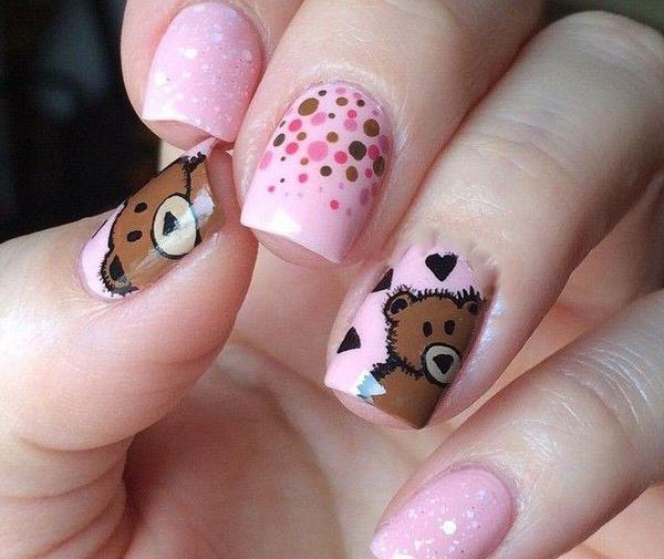 عکس ناخن ژلیش بچه گانه خرسی