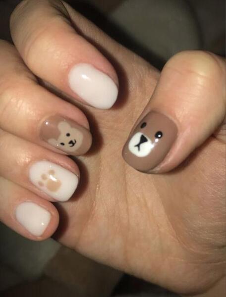 عکس ناخن ژلیش بچه گانه خرسی
