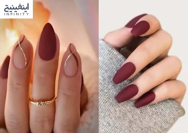 عکس ناخن ساده پاییزی