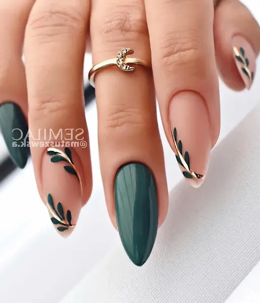 عکس ناخن ساده پاییزی