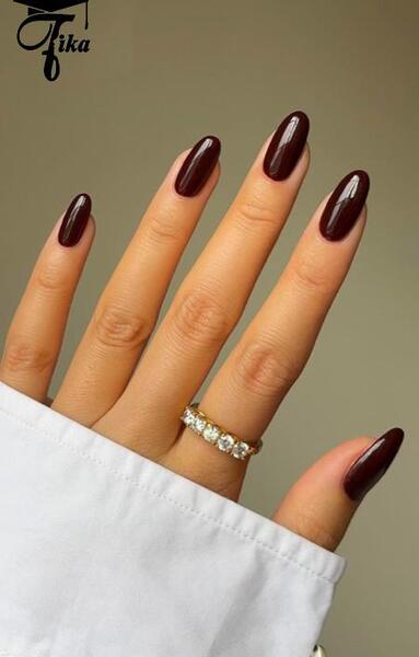 عکس ناخن ساده پاییزی