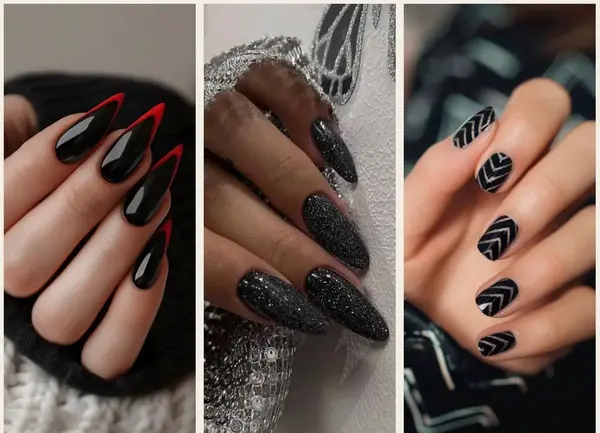 عکس ناخن سیاه سفید