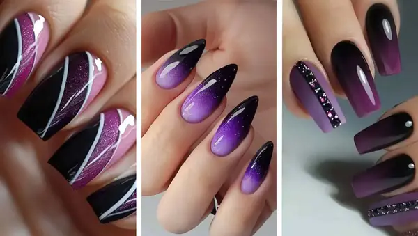 عکس ناخن سیاه و بنفش