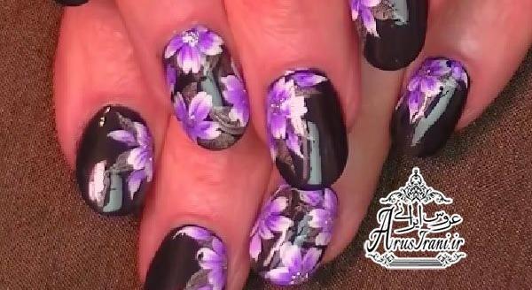 عکس ناخن سیاه و بنفش