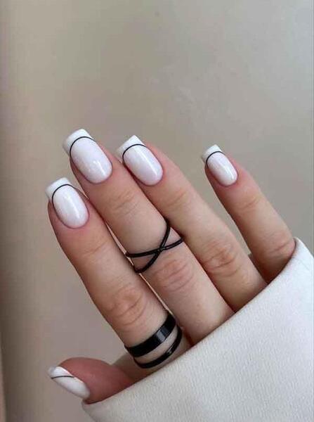 عکس ناخن شاین سفید