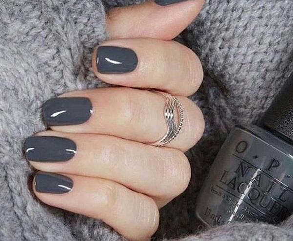 عکس ناخن طوسی مشکی