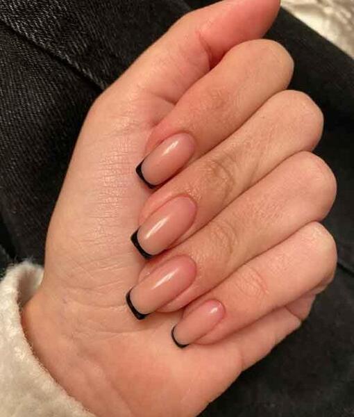عکس مدل ناخن فرنچ مشکی