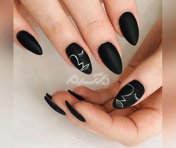 عکس مدل ناخن فرنچ مشکی