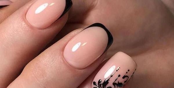 عکس طرح ناخن فرنچ مشکی