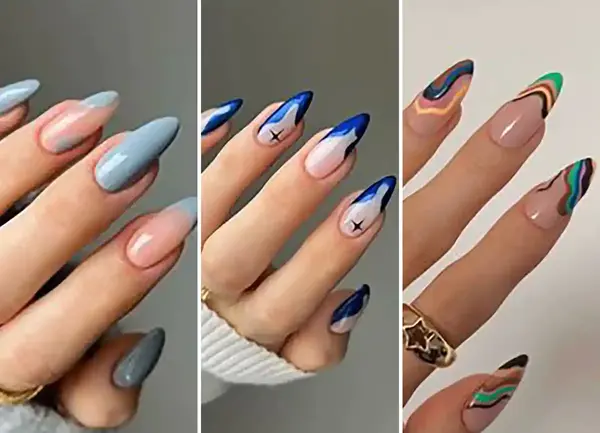 عکس ناخن فرنچ سفید بلند