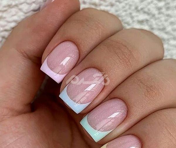 عکس ناخن فرنچ سفید بلند