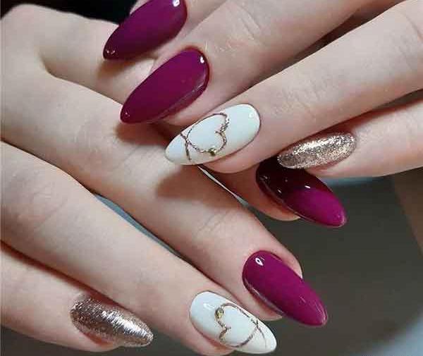 عکس طرح ناخن قلبی