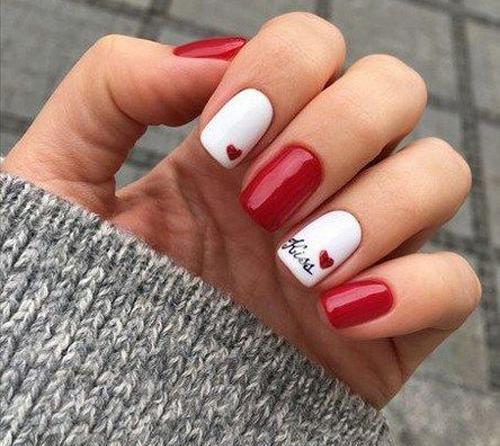 عکس ناخن دخترانه قلبی