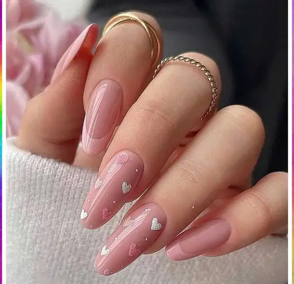 عکس ناخن دخترانه قلبی