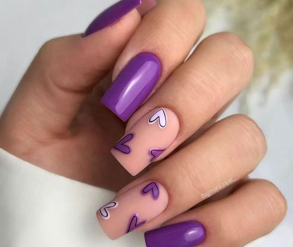 عکس ناخن دخترانه قلبی