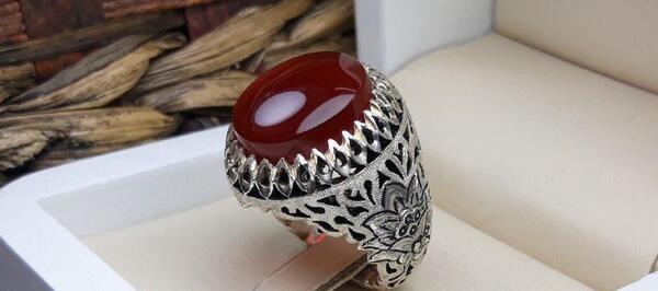 عکس انگشتر عقیق مردانه زیبا