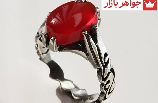 عکس انگشتر عقیق قرمز مردانه