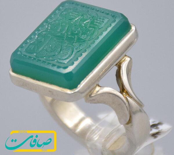 عکس انگشتر عقیق سبز مردانه
