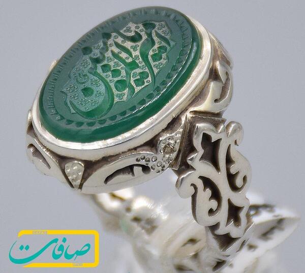 عکس انگشتر عقیق سبز مردانه