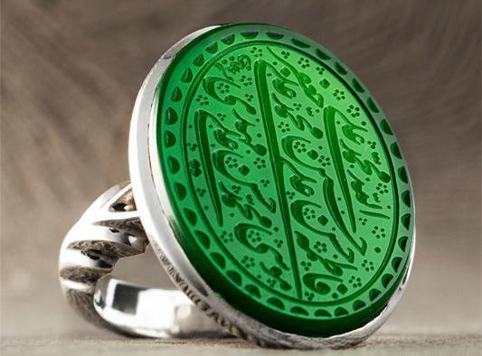 عکس انگشتر عقیق سبز مردانه