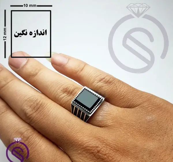 عکس انگشتر عقیق سیاه مردانه