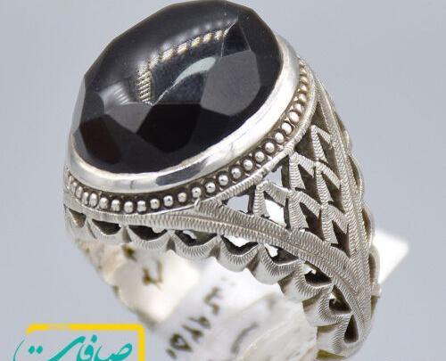 عکس انگشتر عقیق سیاه مردانه