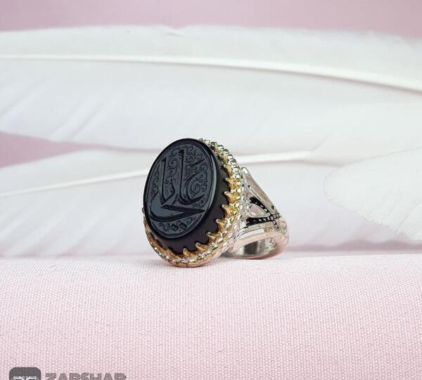 عکس انگشتر عقیق سیاه مردانه