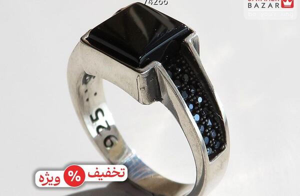 عکس انگشتر عقیق سیاه مردانه