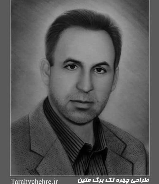 عکس چهره مرد سیاه قلم