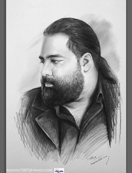 عکس چهره مرد سیاه قلم