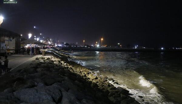 عکس شب لب دریا