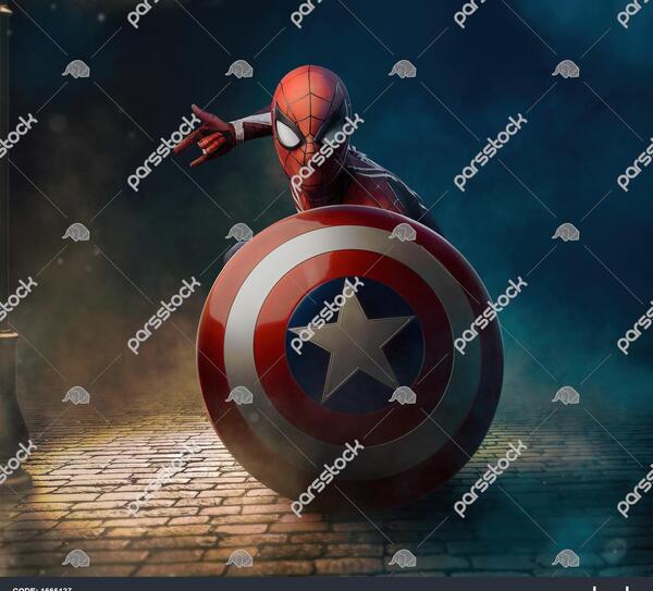 عکس مرد عنکبوتی نیم رخ