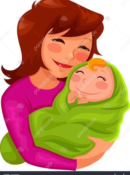 عکس مادر بچه بغل