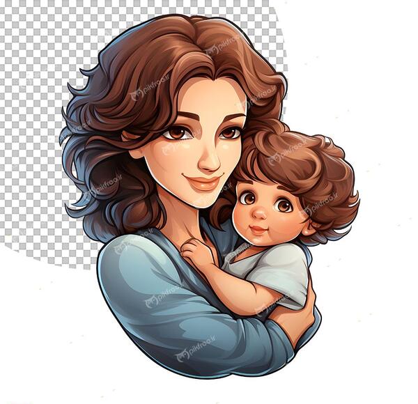 عکس مادر فرزندی کارتونی
