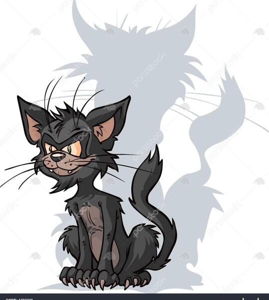 عکس گربه کارتونی سیاه