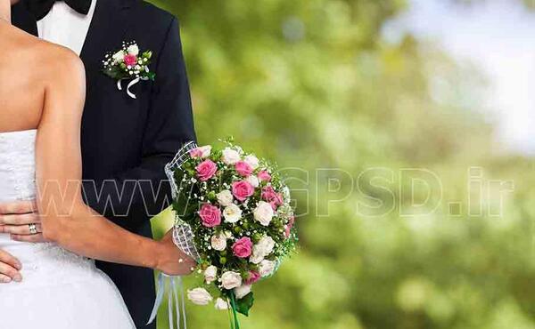 عکس عروس و داماد با گل