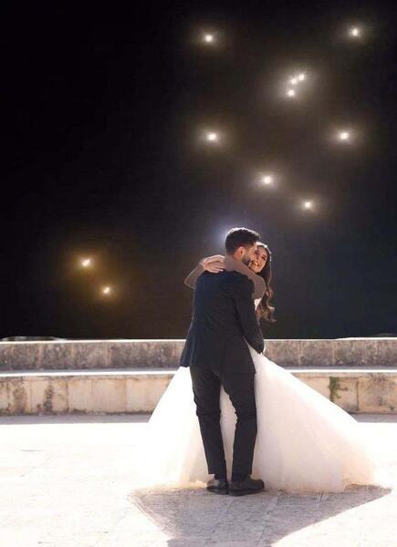 عکس عروس داماد در شب