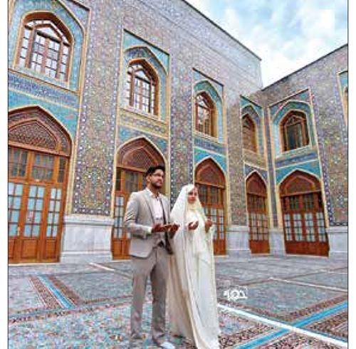 ژست عکس عروس داماد در حرم امام رضا