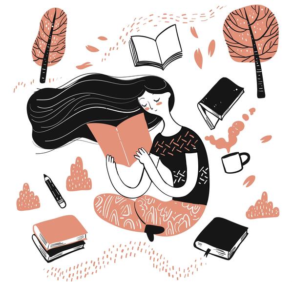 عکس فانتزی دختر کتابخوان