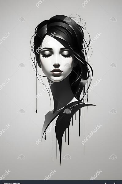 عکس فانتزی سیاه و سفید دخترانه