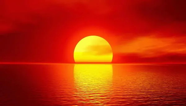 عکس از غروب آفتاب در دریا