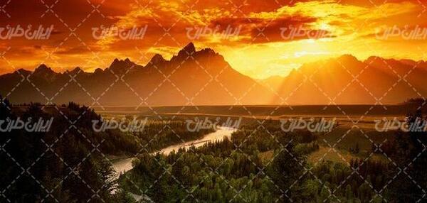 عکس از غروب افتاب طبیعی