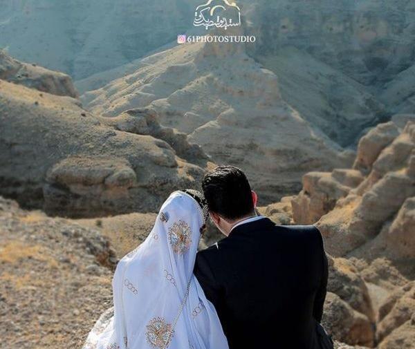 عکس عروس داماد با لباس محلی