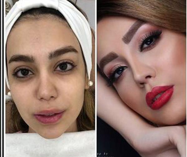 عکس عروس قبل وبعد از ارایش