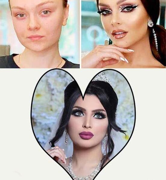عکس عروس قبل وبعد از ارایش