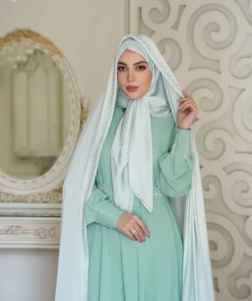 عکس شال سبز عروس